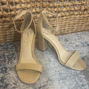 Jessica Simpson Gold Textured Heels